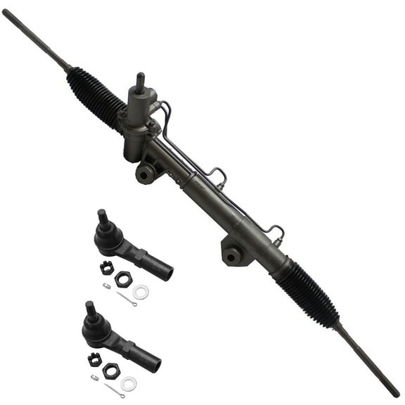 Detroit Axle - Front 3pc Rack and Pinion Kit for RWD 2003-2006 Dodge Ram 2500 3500, 1 Complete Power Steering Rack and Pinion 2 Outer Tie Rod Ends 2003 2004 2005 2006 Replacement