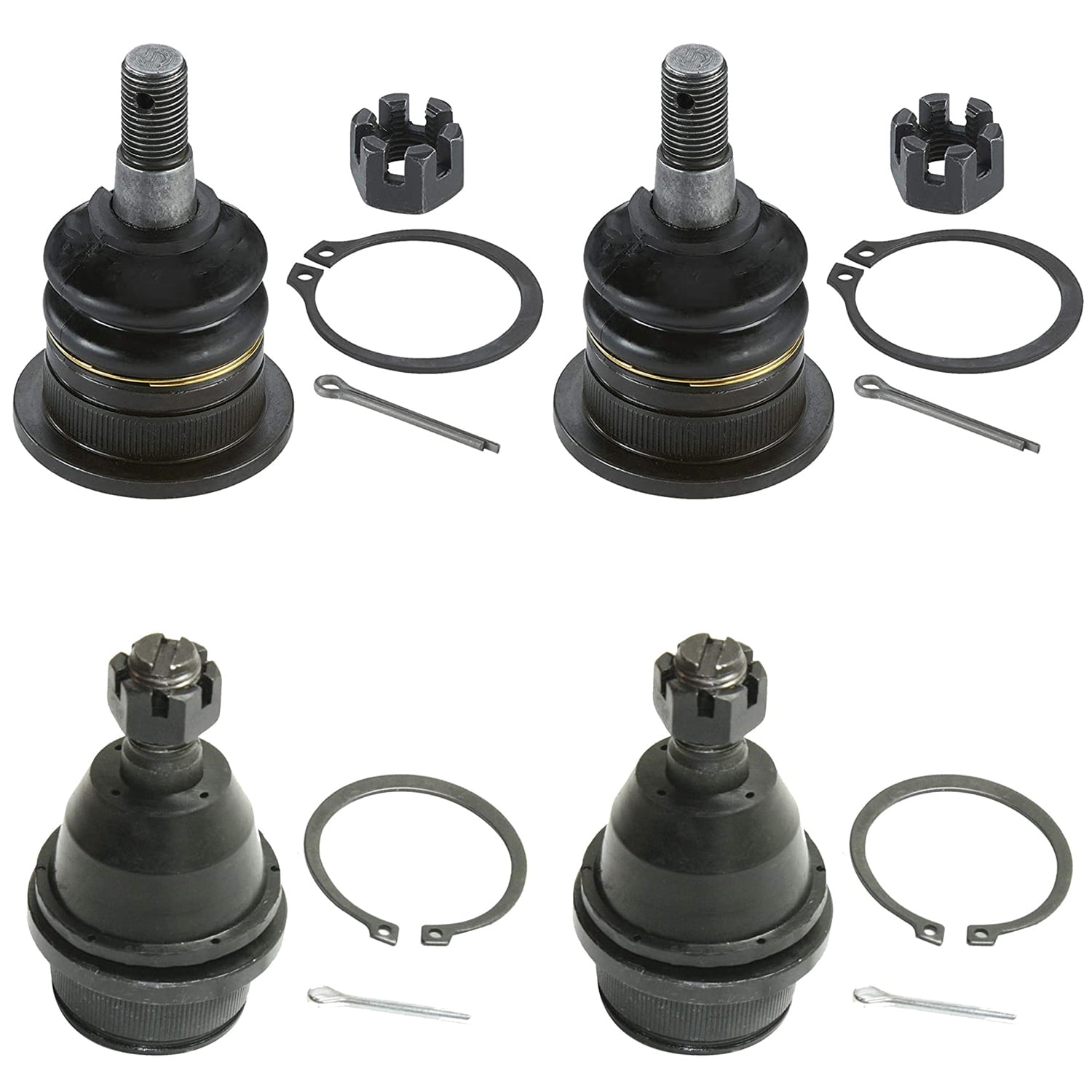 Detroit Axle - Front 4pc Ball Joints for 2003-2018 Toyota 4Runner, 2007-2014 FJ Cruiser, 2003-2009 Lexus GX470, 4 Upper and Lower Ball Joints Replacement