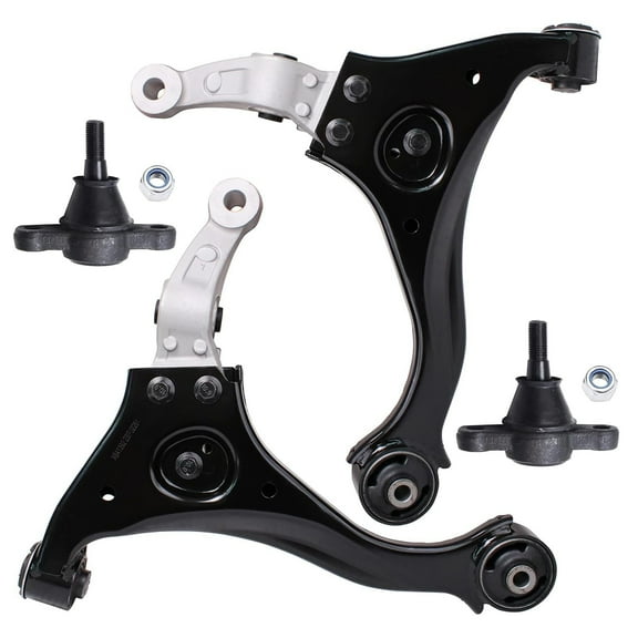 Detroit Axle - Front 4pc Control Arms Ball Joints for 06-10 Hyundai Sonata 2006 2007 2008 2009 2010, 2 Lower Control Arms 2 Lower Ball Joints Replacement