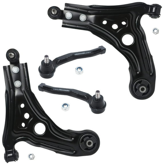 Detroit Axle - Front 4pc Control Arms for Chevrolet Aveo Aveo5 Pontiac G3 Wave Wave5 Suzuki Swift+, 2 Lower Control Arms 2 Outer Tie Rods Suspension Kit Replacement