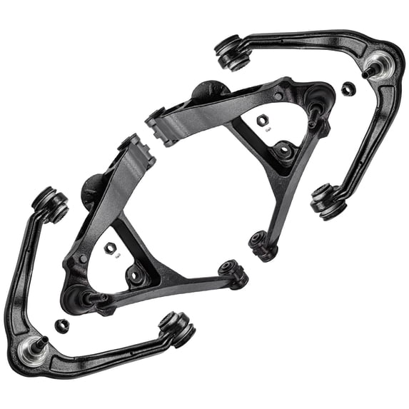 Detroit Axle - Front 4pc Control Arms for Chevy GMC Silverado Sierra Express Savana Yukon XL Suburban Avalanche 1500 Cadillac Escalade ESV EXT 4 Lower Upper Control Arms w/Ball Joints Replacement