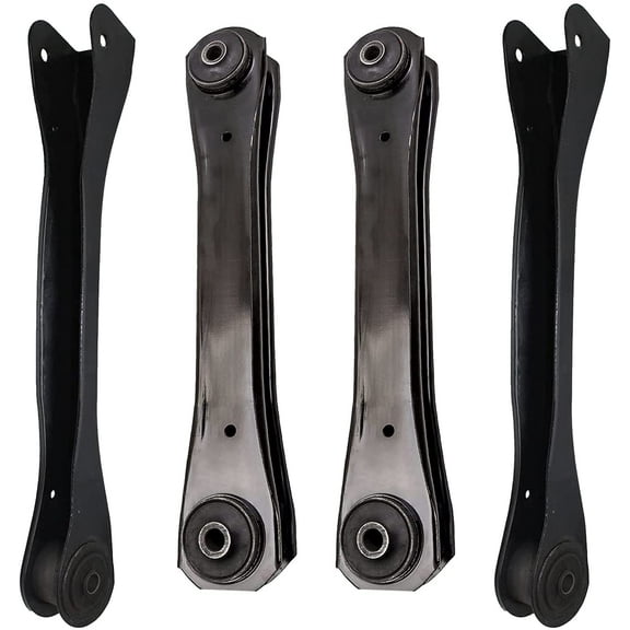 Detroit Axle - Front 4pc Control Arms Kit for 1991-1999 Jeep Cherokee Comanche, 1992 1993 1994 1995 1996 1997 1998, 4 Lower and Upper Control Arms Suspension Kit Replacement