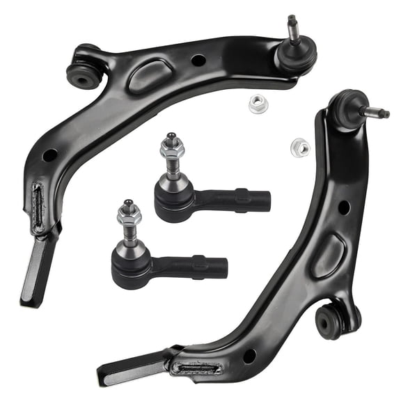 Detroit Axle - 4pc Front End Control Arms Kit for 2009 Ford Flex 2008-2009 Taurus X Mercury Sable, 2 Lower Control Arms w/Ball Joint 2 Outer Tie Rods Replacement