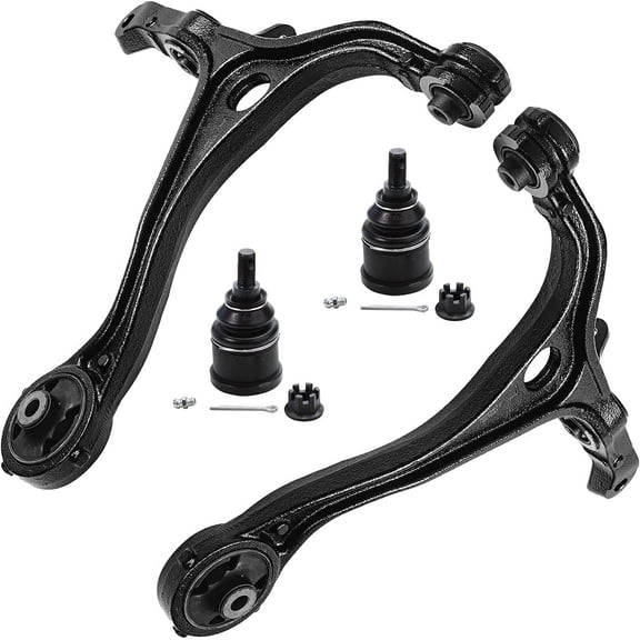 Detroit Axle - Front 4pc Control Arms Kit for 03-07 Honda Accord, 2004-2008 Acura TSX 2 Lower Control Arms 2 Ball Joints 2005 2006 Replacement