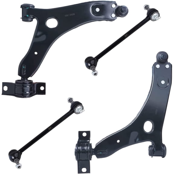 Detroit Axle - Front 4pc Control Arms Kit for 2004-2011 Ford Focus, 2 Lower Control Arms 2 Sway Bars 2005 2006 2007 2008 2009 2010 Replacement