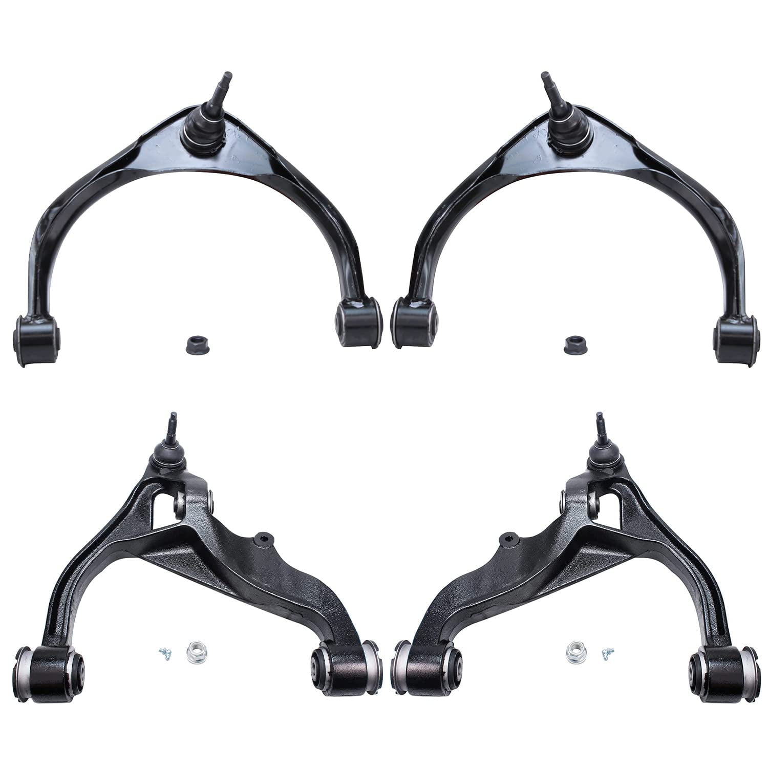 Detroit Axle - Front 4pc Control Arms Kit for Dodge Ram 1500 Classic, 4 Lower and Upper Control Arms w/Ball Joints Assembly Replacement