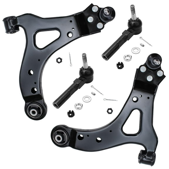 Detroit Axle - Front 4pc Control Arms Tie Rods for FWD 2005-2009 Chevy Uplander Pontiac Montana, 2005-2007 Buick Terraza Saturn Relay, Lower Control Arms w/Ball Joints Outer Tie Rods Replacement