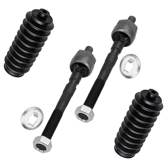 Detroit Axle - 4pc Front Inner Tie Rod Ends and Boots Kit for Acura Integra Honda Civic Del Sol