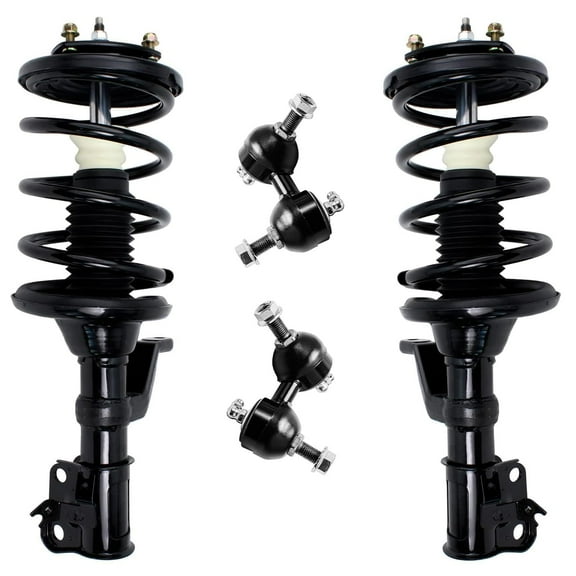 Detroit Axle - Front 4pc Struts Kit for 03-11 Honda Element, 2 Struts w/Coil Spring Assembly 2 Stabilizer Sway Bar Links 2003 2004 2005 2006 2007 2008 2009 2010 2011 Replacement