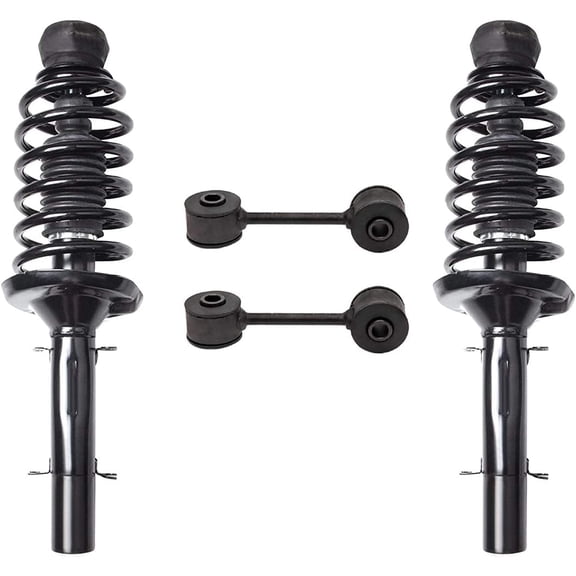 Detroit Axle - Front 4pc Struts Kit for 2001-2010 VW Beetle, 03-06 Golf, 01-05 Jetta, 2 Struts 2 Sway Bar Links 2003 2004 2005 Replacement Suspension Struts Shocks