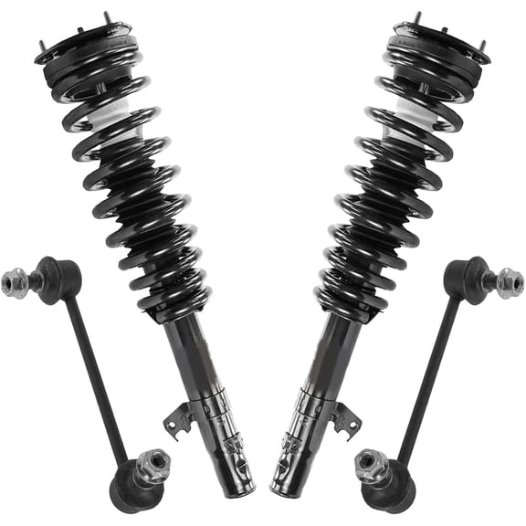 Detroit Axle - Front 4pc Struts Kit for 03-08 Mazda 6, 2 Struts w/Coil Spring Assembly 2 Sway Bar Links 2003 2004 2005 2006 2007 2008 Replacement