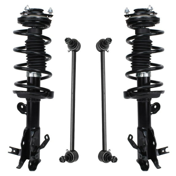 Detroit Axle - Front 4pc Struts Kit for 13-15 Honda Civic, 2 Struts with Coil Spring 2 Sway Bar Links 2013 2014 2015 Replacement