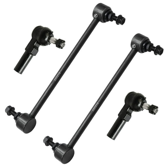 Detroit Axle - Front 4pc Suspension Kit for 2000-2001 Mazda MPV, 01-03 Protege Protege5, 2 Stabilizer Sway Bar Links 2 Outer Tie Rod Ends 2000 2001 2002 2003 Replacement