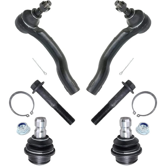 Detroit Axle - Front 4pc Suspension Kit for 2005-2019 Nissan Frontier, 05-12 Pathfinder, 05-15 Xterra, 2 Outer Tie Rods 2 Lower Ball Joints Replacement