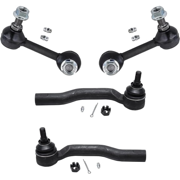 Detroit Axle - Front 4pc Suspension Kit for 2007-2014 Mazda CX-9, 2 Stabilizer Sway Bar End Links 2 Outer Tie Rod End Links 2008 2009 2010 2011 2012 2013 Replacement