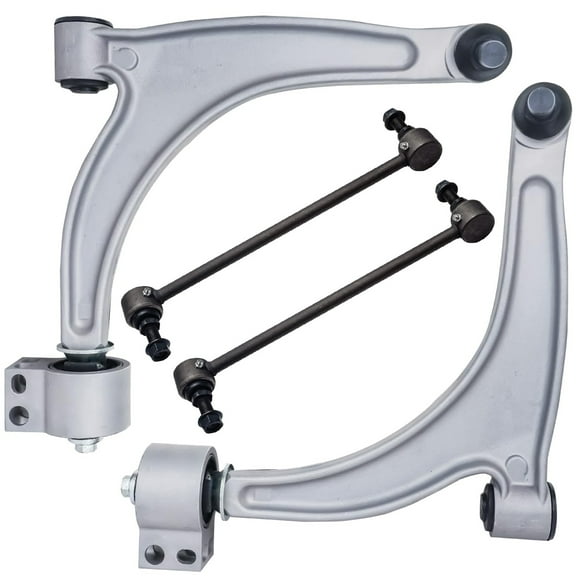 Detroit Axle - Front 4pc Suspension Kit for Chevrolet Malibu Pontiac G6 Saturn Aura, 2 Lower Control Arms w/Ball Joints 2 Sway Bar Links Replacement 11.8" inch Center to Center, without RPO Code FE5