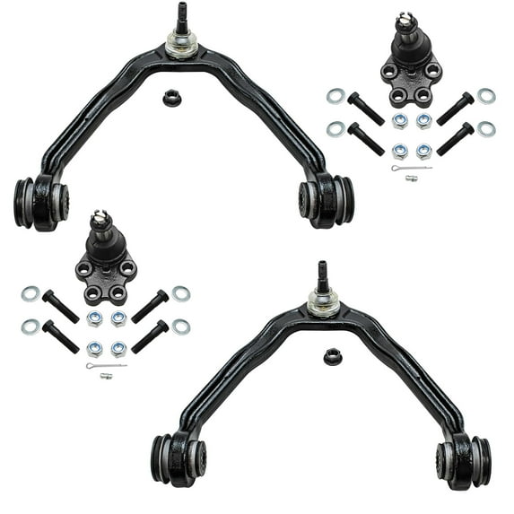 Detroit Axle - Front 4pc Suspension Kit for RWD 1999-2006 Chevrolet Silverado GMC Sierra 1500 2 Upper Control Arms 2 Lower Ball Joints Assembly 1999 2000 2001 2002 2003 2004 2005 2006 Replacement