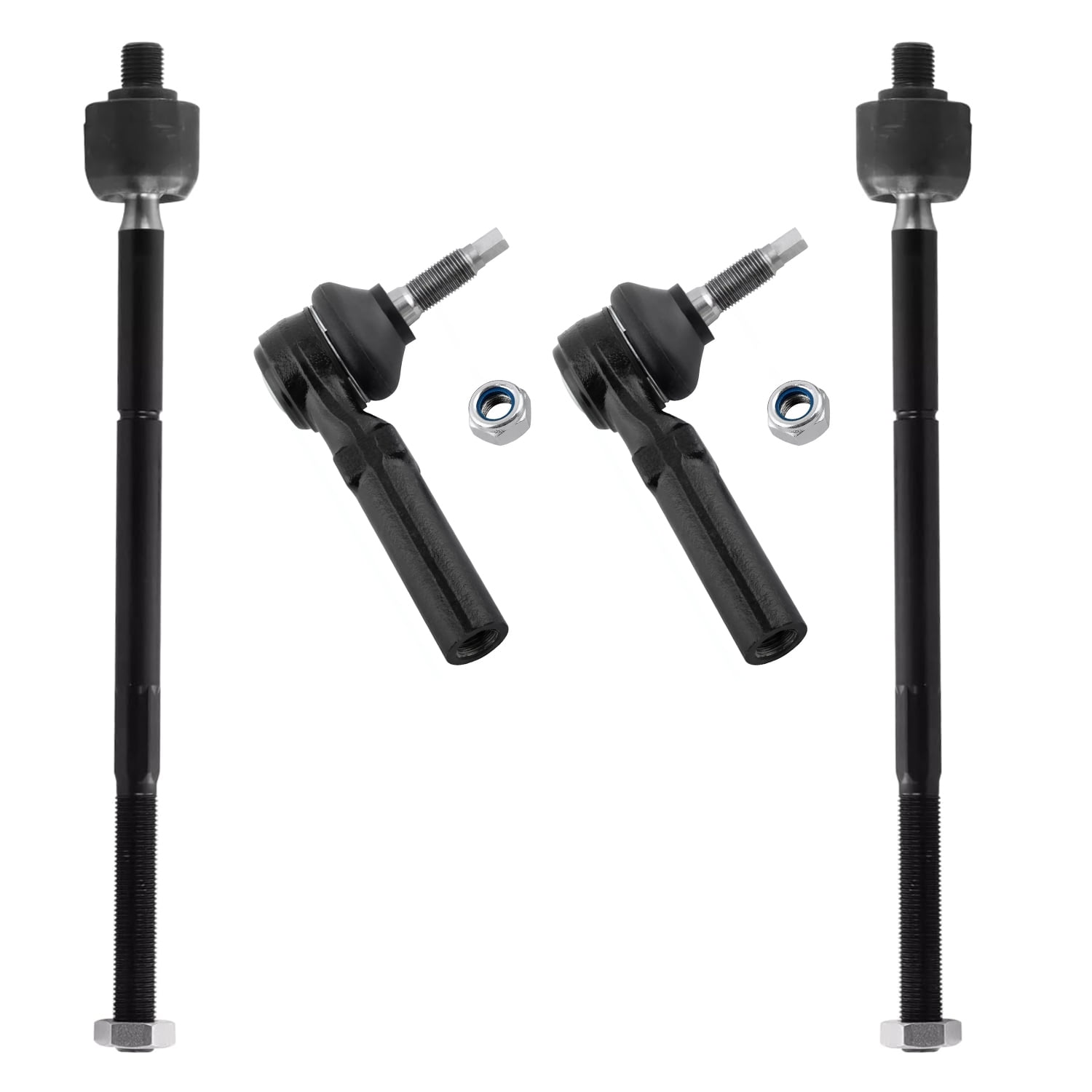 Detroit Axle - Front 4pc Tie Rods for 01-04 Chrysler Town & Country Dodge Grand Caravan, 01-03 Voyager, 4 Outer and Inner Tie Rod Ends 2001 2002 2003 2004 Replacement