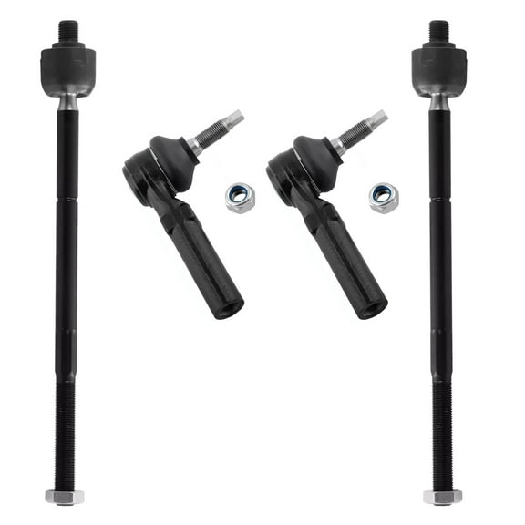 Detroit Axle - Front 4pc Tie Rods for 01-04 Chrysler Town & Country Dodge Grand Caravan, 01-03 Voyager, 4 Outer and Inner Tie Rod Ends 2001 2002 2003 2004 Replacement