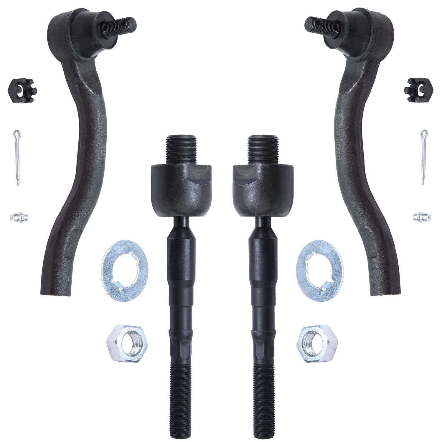 Detroit Axle - Front 4pc Tie Rods for 12-15 Honda Civic, 13-19 Acura ILX, 4 Outer Inner Tie Rod Ends 2012 2013 2014 2015 2016 2017 2018 2019 Replacement