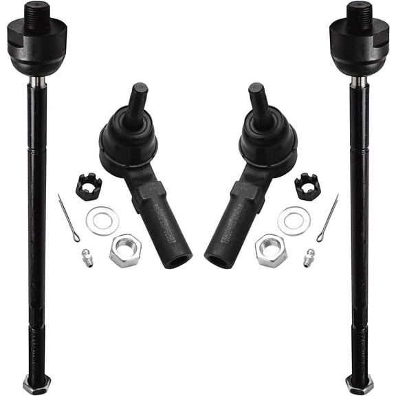 Detroit Axle - Front 4pc Tie Rods for Buick Lesabre Lucerne Park Avenue Riviera Cadillac Deville DTS Seville Olds Aurora Pontiac Bonneville, 4 Outer & Inner Tie Rod Ends Replacement
