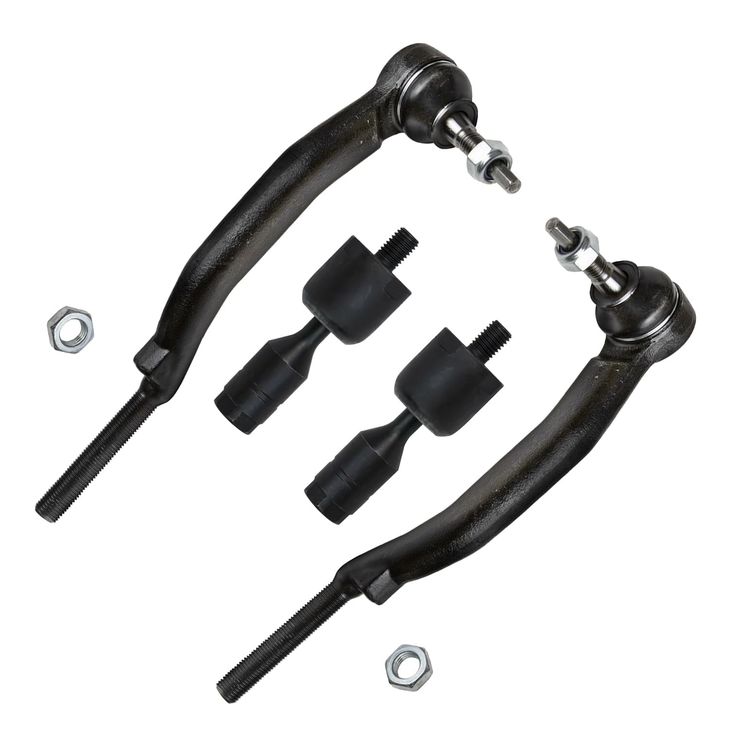 Detroit Axle - Front 4pc Tie Rods for 04-09 Cadillac SRX, 4 Inner & Outer Tie Rod Links 2004 2005 2006 2007 2008 2009 Replacement