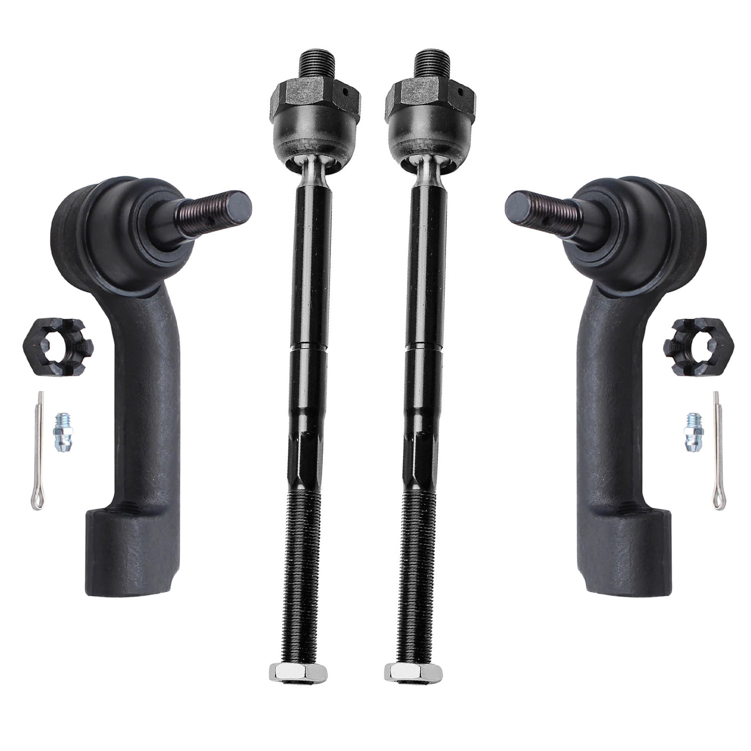 Detroit Axle - Front 4pc Tie Rods for 2007-2014 Ford Expedition Lincoln Navigator, 2009-2014 F-150, 4 Outer Inner Tie Rods Replacement
