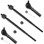 Detroit Axle - Front 4pc Tie Rods for 2008-2010 Town & Country Dodge Grand Caravan, 2009-2011 VW Routan, 4 Outer and Inner Tie Rod Ends Replacement
