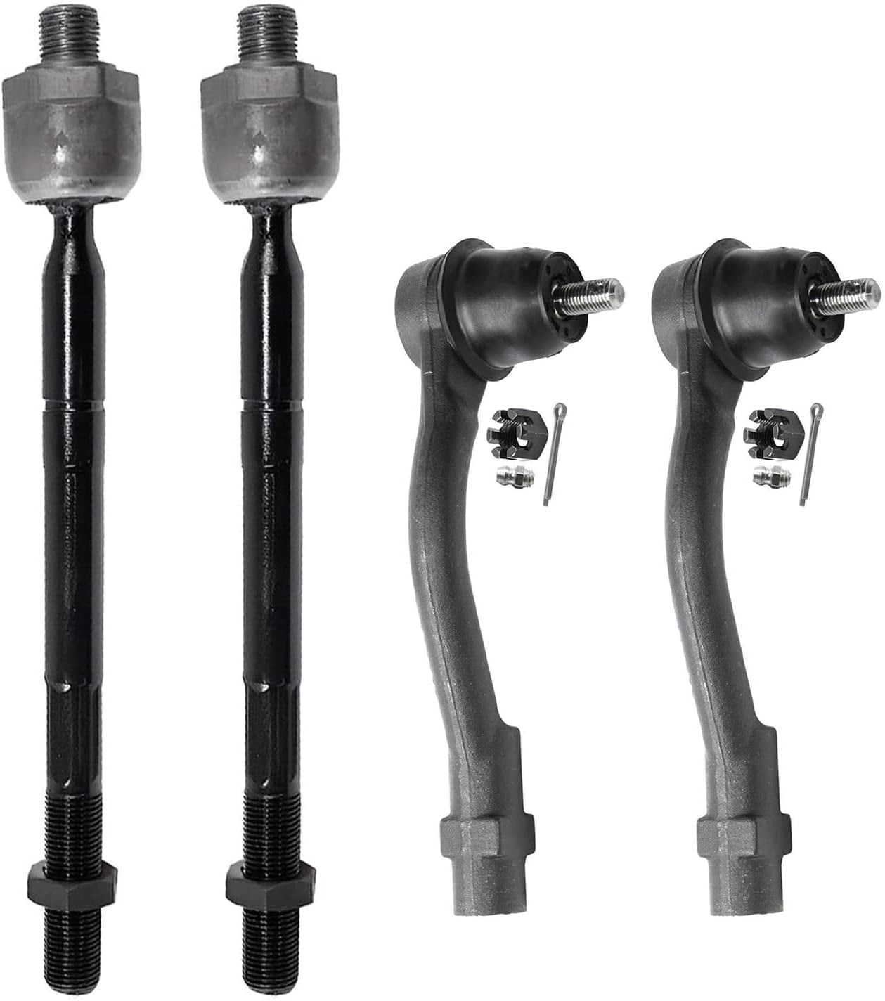 Detroit Axle - Front 4pc Tie Rods for 2012-2013 Kia Soul, 4 Outer and Inner Tie Rod Ends Assembly Replacement