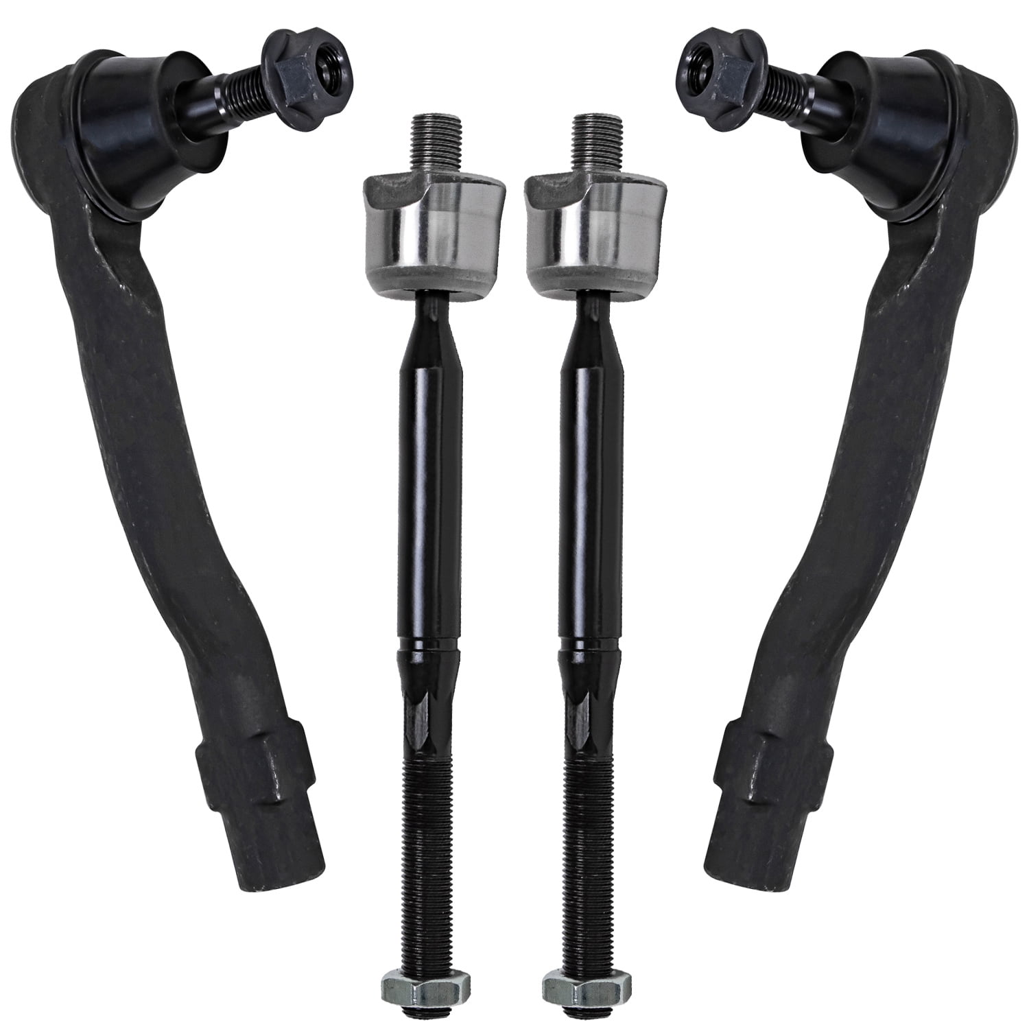 Detroit Axle - Front 4pc Tie Rods for 2014-2018 Mazda 3 Sport, 2014-2017 Mazda 6, 4 Inner and Outer Tie Rod Ends Assembly 2015 2016 Replacement