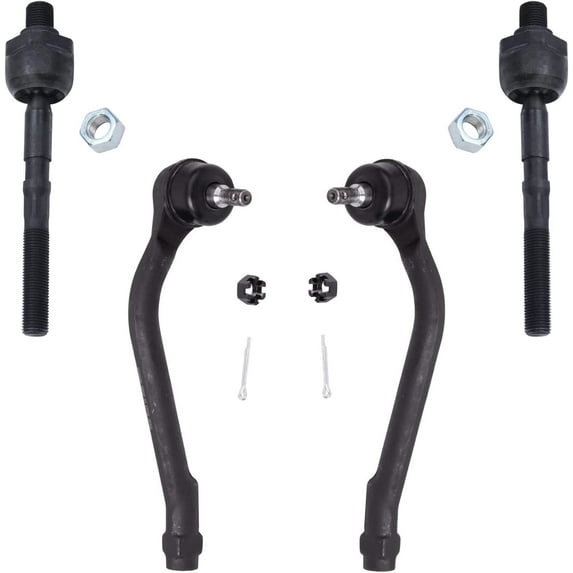 Detroit Axle - Front 4pc Tie Rods for Hyundai Elantra Forte Koup Forte5, 4 Inner and Outer Tie Rod Ends Replacement