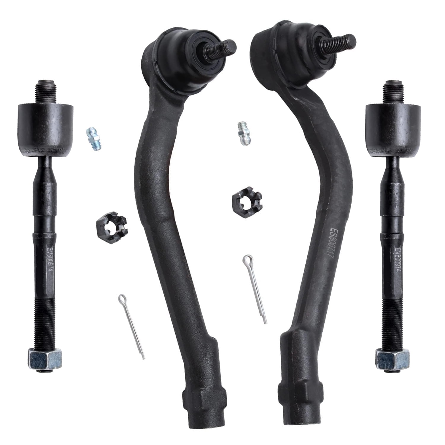 Detroit Axle - Front 4pc Tie Rods for 11-15 Kia Optima , 11-14 Hyundai Sonata, 12-17 Azera Cadenza, 2012 2013 2014, 4 Inner & Outer Tie Rod End Links Replacement