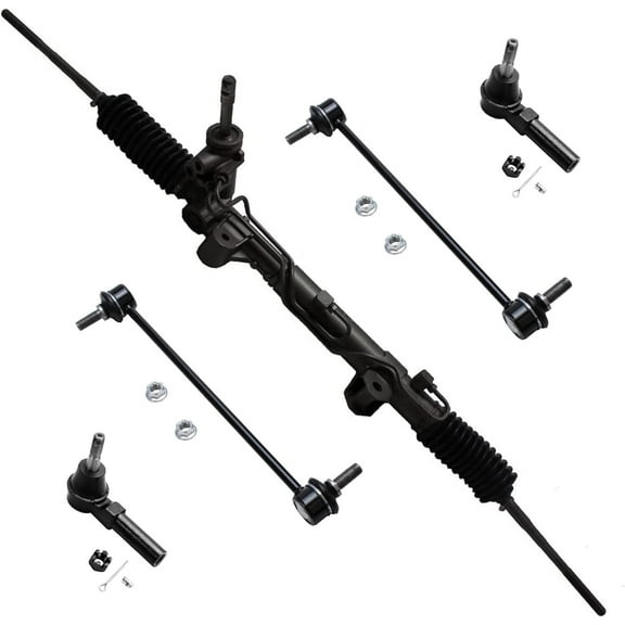 Detroit Axle - Front 5pc Rack & Pinion Kit for 07-14 Dodge Avenger Chrysler 200 Sebring, Power Steering Rack and Pinion Tie Rods Sway Bars 2007 2008 2009 2010 2011 2012 2013 2014 Replacement