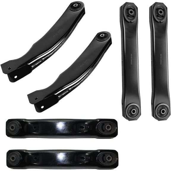 Detroit Axle - Front 6pc Control Arms for 1999-2004 Jeep Grand Cherokee Upper 4 Upper & Lower Control Arms 2 Rear Lower Complete Trailing Control Arms 1999 2000 2001 2002 2003 2004 Replacement