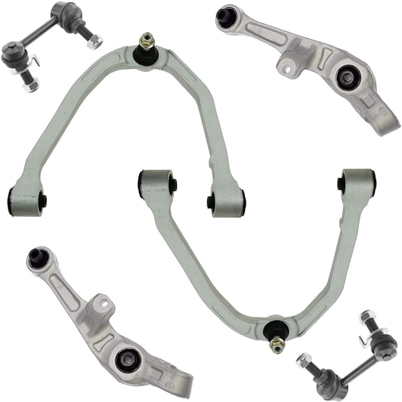 Detroit Axle - Front 6pc Control Arms Kit for 03-04 Infiniti Nissan 350Z, 2 Upper Control Arms 2 Lower Forward Control Arms 2 Sway Bars 2003 2004 Replacement