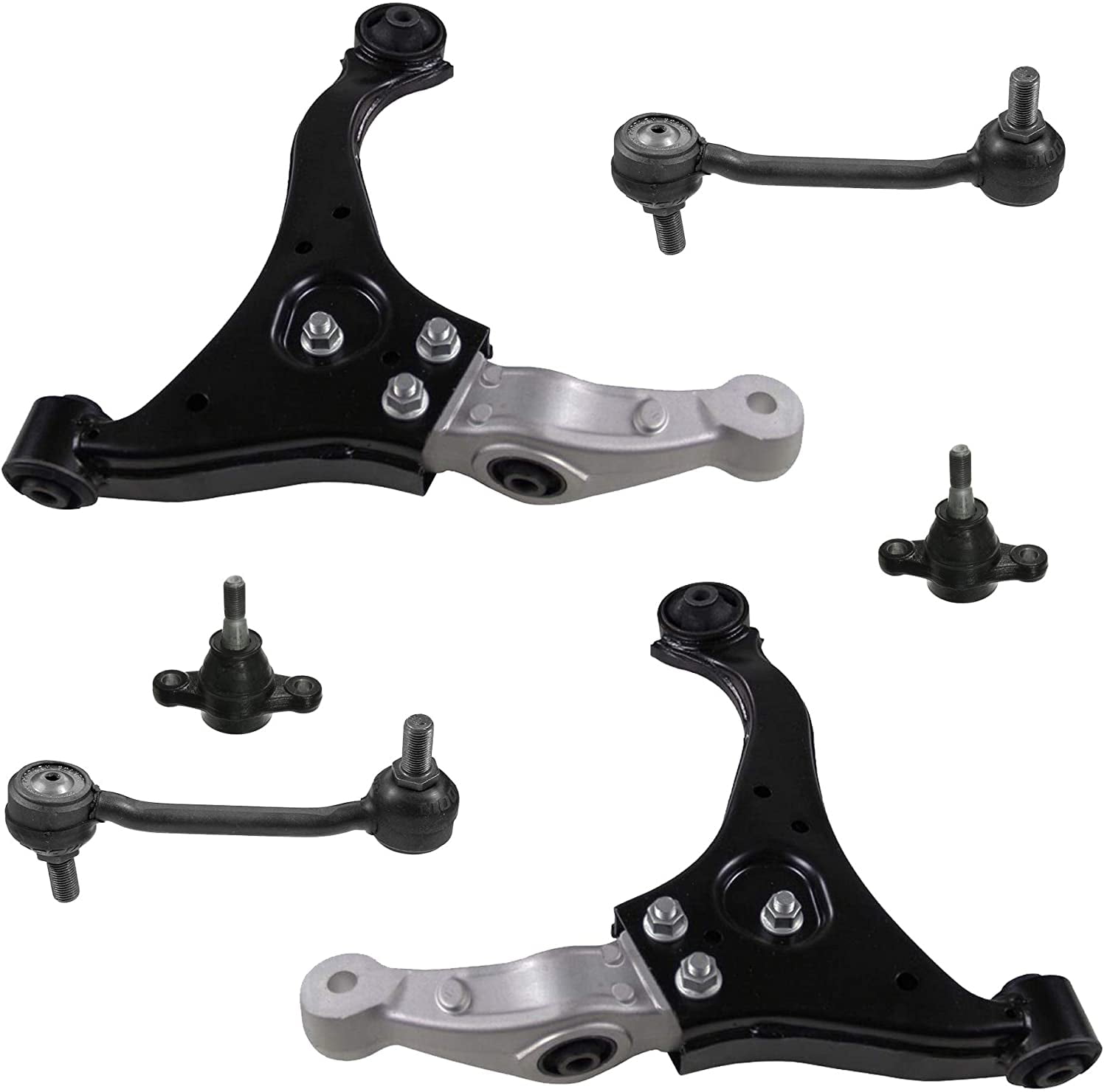 Detroit Axle Front 6pc Control Arms Kit for 0610 Hyundai Sonata, 2
