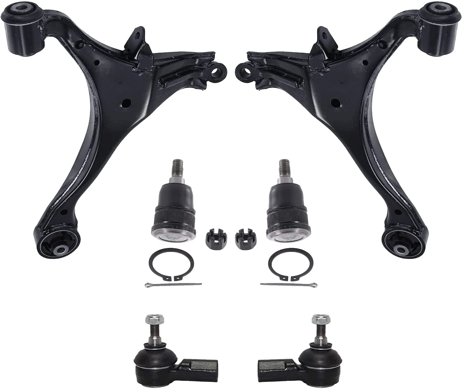 Detroit Axle Front Tie Rod Kit For 97-01 Honda CR-V - 6pc Set With Inner/Outer Rods & Boots