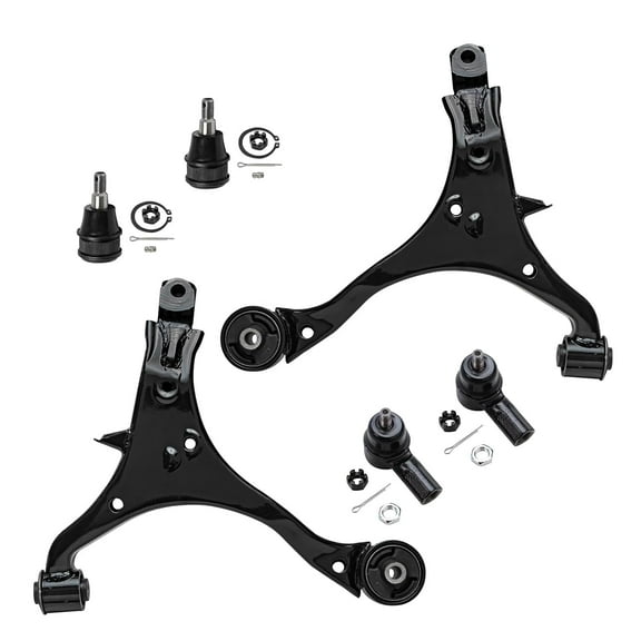 Detroit Axle - Front 6pc Control Arms Kit for 2002-2006 Honda CR-V, 2 Lower Control Arms 2 Lower Ball Joints 2 Outer Tie Rod Ends Suspension Kit 2003 2004 2005