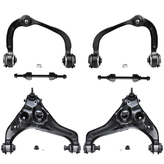 Detroit Axle - 4WD Front 6pc Control Arms Kit for 2009-2013 Ford F-150, 4 Lower & Upper Control Arms 2 Sway Bar End Links 2010 2011 2012