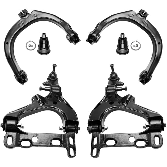 Detroit Axle - Front 6pc Control Arms Kit for Chevrolet Trailblazer EXT GMC Envoy XL XUV Buick Rainier Saab 9-7x Isuzu Ascender Lower Upper Control Arms w/Ball Joints