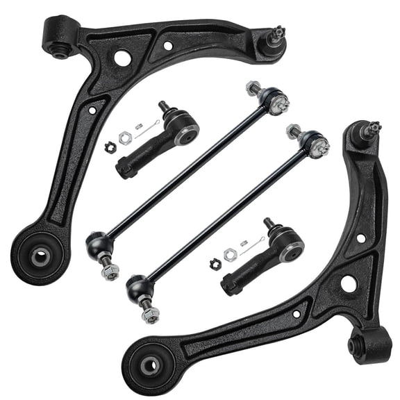 Detroit Axle - Front 6pc Control Arms Kit for Honda Odyssey 1999 2000 2001 2002 2003 2004, 2 Lower Control Arms w/Ball Joints 2 Outer Tie Rods 2 Stabilizer Sway Bar Links Replacement