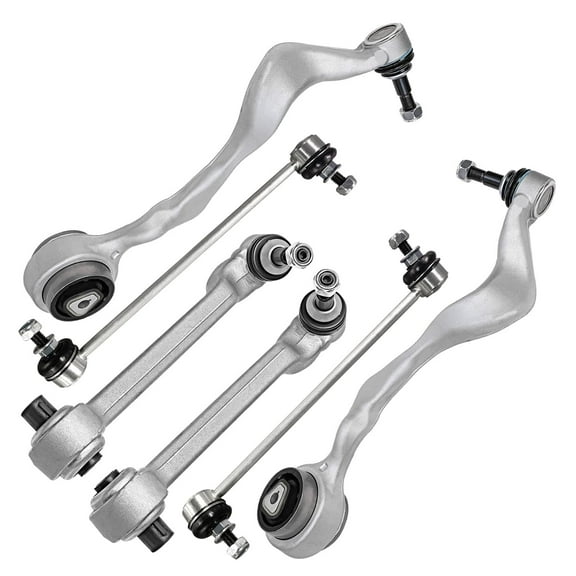 Detroit Axle - Front 6pc Control Arms Sway Bars for BMW 128i 135i 323i 325i 328i 330i 335d 335i 335is X1, 2 Lower Control Arms 2 Lower Forward Control Arms 2 Sway Bars Replacement
