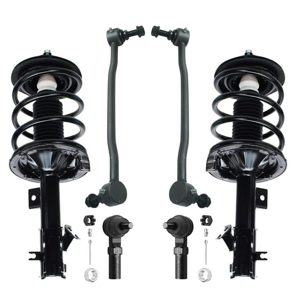 Detroit Axle - Front 6pc Struts Kit for 04-08 Nissan Maxima, 2 Struts w/Coil Spring 2 Sway Bars 2 Outer Tie Rod Ends 2004 2005 2006 2007 2008 Replacement