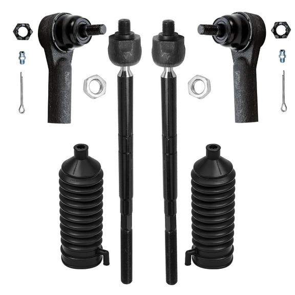 Detroit Axle - Front 6pc Suspension Kit 01-07 Ford Escape, 01-06 Mazda Tribute, 05-07 Mercury Mariner, 4 Outer Inner Tie Rod Ends 2 Boots 2001 2002 2003 2004 2005 2006 2007 Replacement