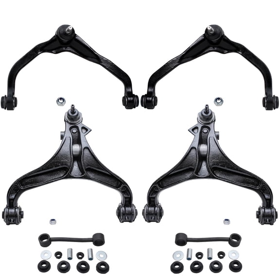 Detroit Axle - Front 6pc Suspension Kit for 07-11 Dodge Nitro, 08-12 Jeep Liberty, 4 Upper and Lower Control Arms 2 Sway Bar Links 2007 2008 2009 2010 2011 2012 Replacement