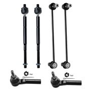 Detroit Axle - Front 6pc Suspension Kit for 11-14 Chrysler 200, 07-10 Sebring, 09-14 Dodge Avenger, 4 Inner Outer Tie Rods 2 Sway Bar Links 2007 2008 2009 2010 2011 2012 2013 2014 Replacement