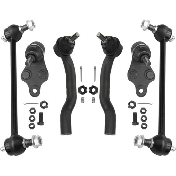 Detroit Axle - Front 6pc Suspension Kit for 13-18 Toyota Avalon, 12-17 Camry, 2 Outer Tie Rods 2 Lower Ball Joints 2 Sway Bar Links 2012 2013 2014 2015 2016 2017 2018 Replacement