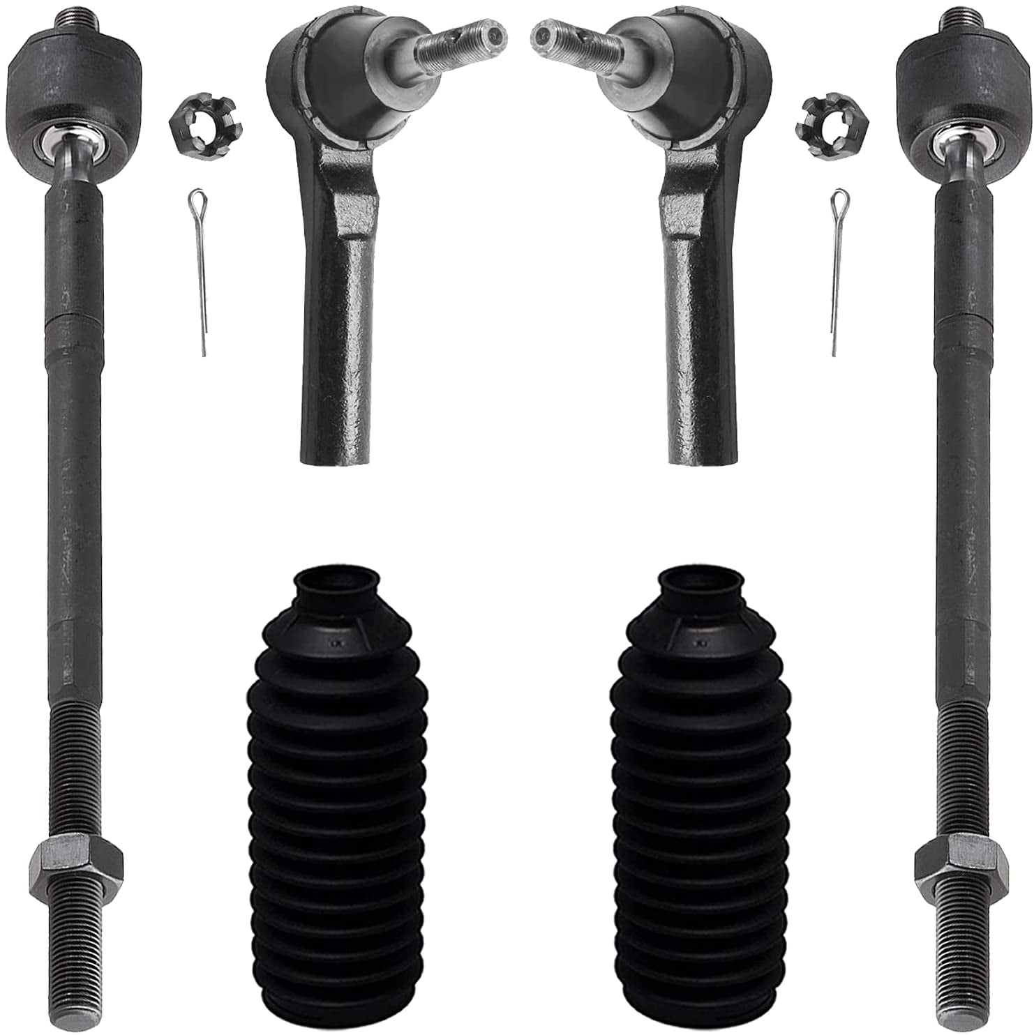 Detroit Axle Front Tie Rod Kit For 97-01 Honda CR-V - 6pc Set With Inner/Outer Rods & Boots