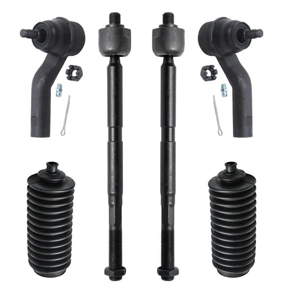 Detroit Axle - Front 6pc Suspension Kit for 2013-2018 Ford C-Max Escape, 12-18 Focus, 14-18 Transit Connect, 4 Tie Rods 2 Boots + Bellows 2012 2013 2014 2015 2016 2017 2018 Replacement