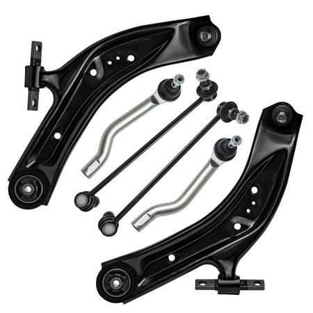 Detroit Axle - Front 6pc Suspension Kit for 2014-2019 Nissan Rogue 2017-2019 Rogue Sport Qashqai, 2 Lower Control Arms with Ball Joints 2 Sway Bars 2 Outer Tie Rods Replacement